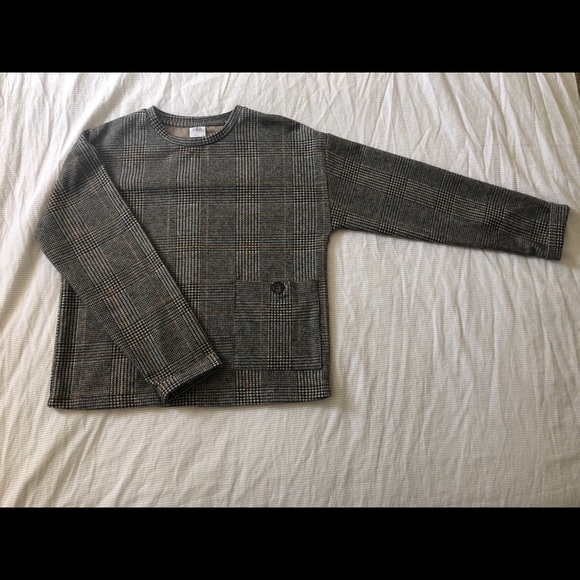 Zara long sleeve plaid top - Picture 3 of 4